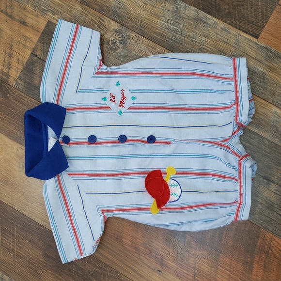 College Style Sports Baseball Romper